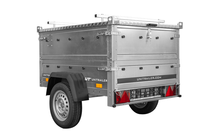 Einachsanhänger 150×106 UNITRAILER GARDEN 150 KIPP mit BIS-Seitenwänden und Aluminiumabdeckung-Neu