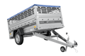 Einachsanhänger 230×125 UNITRAILER FORCE 230 KIPP mit Gitterseitenwänden, H-0-Rahmen und blauer Plane-Neu