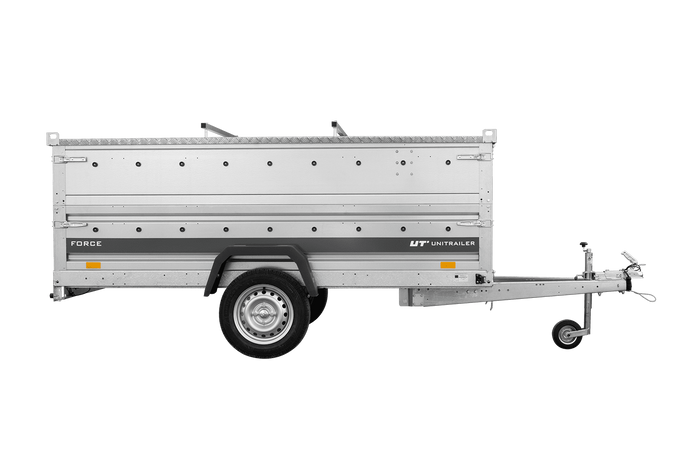 Einachsanhänger 264×125 UNITRAILER FORCE 264 KIPP mit BIS-Seitenwänden und Aluminiumabdeckung-Neu