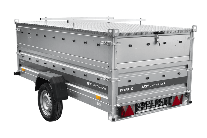 Einachsanhänger 264×125 UNITRAILER FORCE 264 KIPP mit BIS-Seitenwänden und Aluminiumabdeckung-Neu