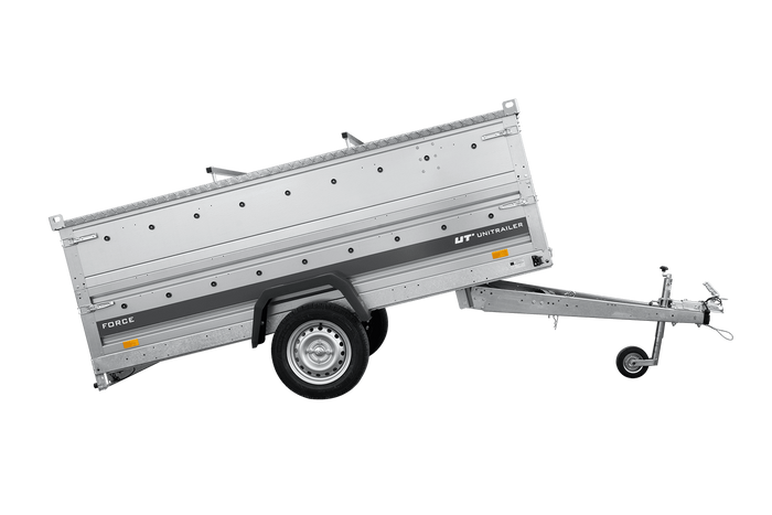 Einachsanhänger 264×125 UNITRAILER FORCE 264 KIPP mit BIS-Seitenwänden und Aluminiumabdeckung-Neu