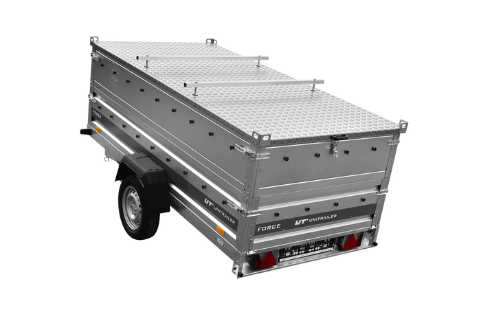 Einachsanhänger 264×125 UNITRAILER FORCE 264 KIPP mit BIS-Seitenwänden und Aluminiumabdeckung-Neu