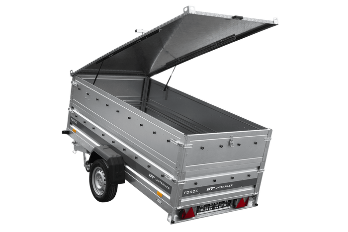 Einachsanhänger 264×125 UNITRAILER FORCE 264 KIPP mit BIS-Seitenwänden und Aluminiumabdeckung-Neu