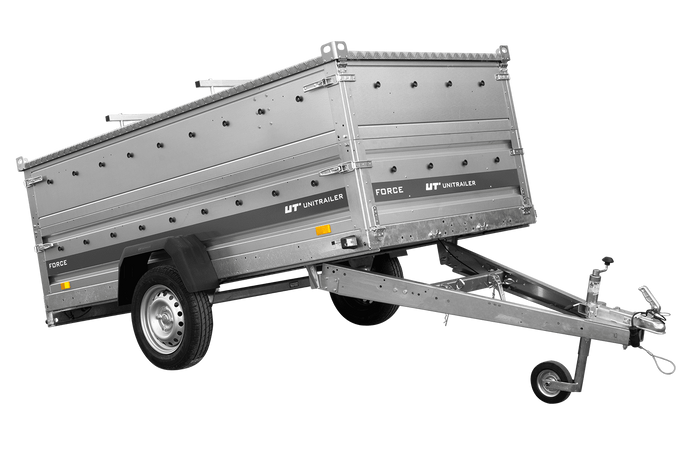 Einachsanhänger 264×125 UNITRAILER FORCE 264 KIPP mit BIS-Seitenwänden und Aluminiumabdeckung-Neu