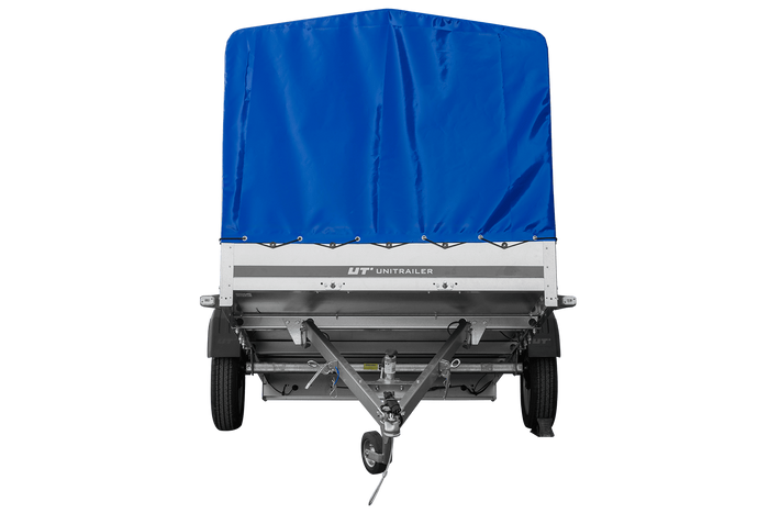 Einachsanhänger 264×150 UNITRAILER GARDEN 265 KIPP mit H-1100 Rahmen und blauer Plane-Neu