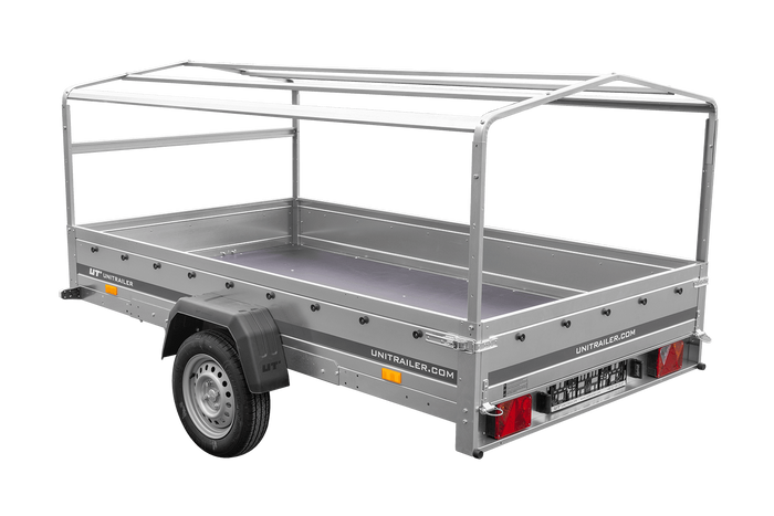Einachsanhänger 264×150 UNITRAILER GARDEN 265 KIPP mit H-800 Rahmen und blauer Plane-Neu