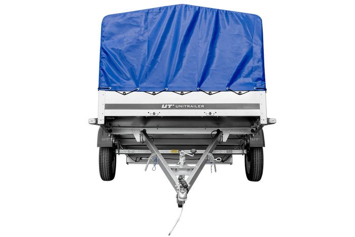 Einachsanhänger 264×150 UNITRAILER GARDEN 265 KIPP mit H-800 Rahmen und blauer Plane-Neu