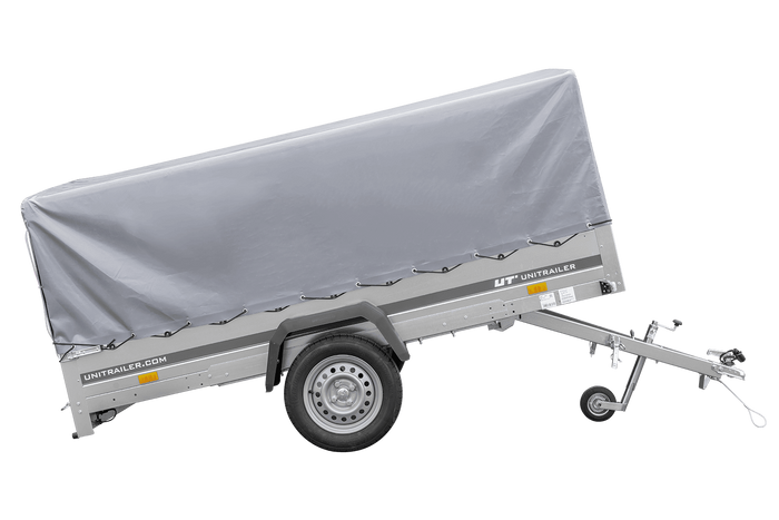 Einachsanhänger 264×150 UNITRAILER GARDEN 265 KIPP mit H-800 Rahmen und grauer Plane-Neu