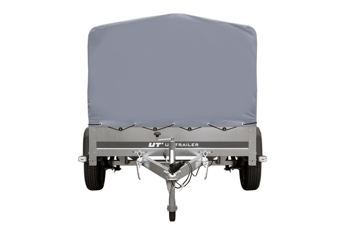 Einachsanhänger auf Blattfedern 200×125 UNITRAILER GARDEN 201/R KIPP mit H-800-Rahmen und grauer Plane-Neu