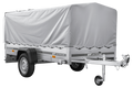 Einachsanhänger mit Blattfedern 264×125 UNITRAILER GARDEN 264/R KIPP mit H-800-Rahmen und grauer Plane-Neu