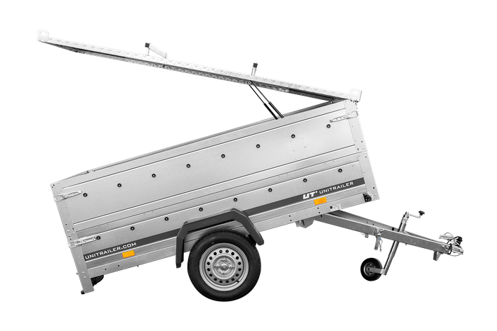 Einachsiger Anhänger 230×125 UNITRAILER GARDEN 230 KIPP mit Bordwandaufsatz und Aludeckel-Neu