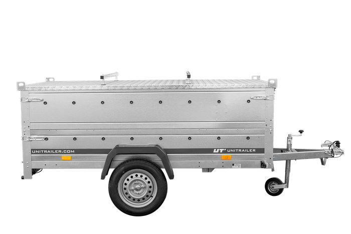 Einachsiger Anhänger 230×125 UNITRAILER GARDEN 230 KIPP mit Bordwandaufsatz und Aludeckel-Neu