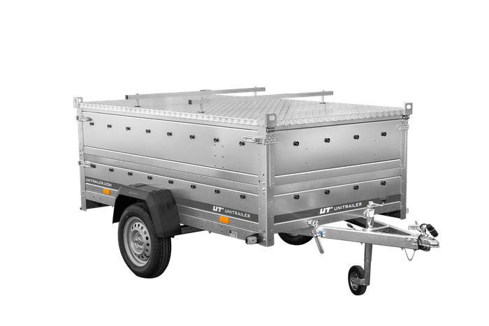 Einachsiger Anhänger 230×125 UNITRAILER GARDEN 230 KIPP mit Bordwandaufsatz und Aludeckel-Neu