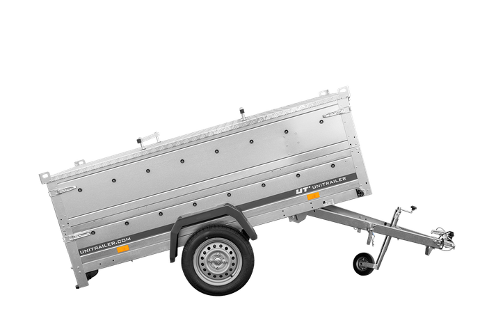 Einachsiger Anhänger 230×125 UNITRAILER GARDEN 230 KIPP mit Bordwandaufsatz und Aludeckel-Neu