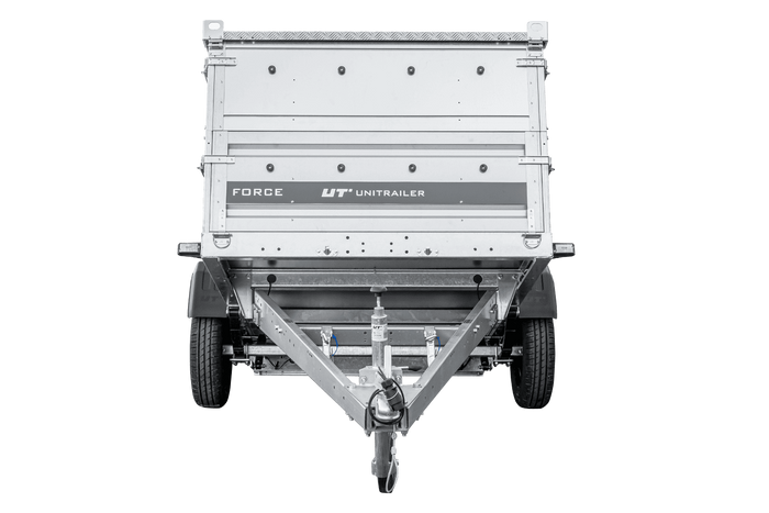 Einachsiger Anhänger auf Blattfedern 230×125 UNITRAILER FORCE 230/R KIPP mit BIS-Seitenwänden und Aluminiumabdeckung-Neu