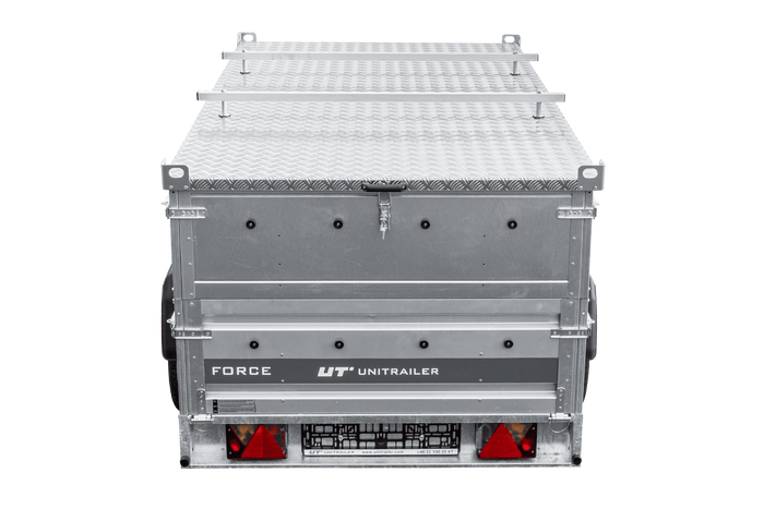 Einachsiger Anhänger auf Blattfedern 230×125 UNITRAILER FORCE 230/R KIPP mit BIS-Seitenwänden und Aluminiumabdeckung-Neu