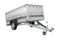 Einachsiger Anhänger auf Blattfedern 264×125 UNITRAILER FORCE 264/R KIPP mit BIS-Seitenwänden, H-0-Rahmen und grauer Plane-Neu