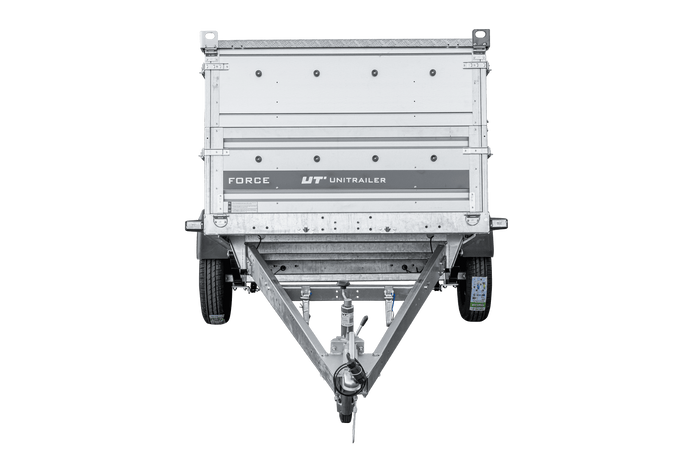 Einachsiger Anhänger auf Blattfedern 264×125 UNITRAILER FORCE 264/R KIPP mit BIS-Seitenwänden und Aluminiumabdeckung-Neu