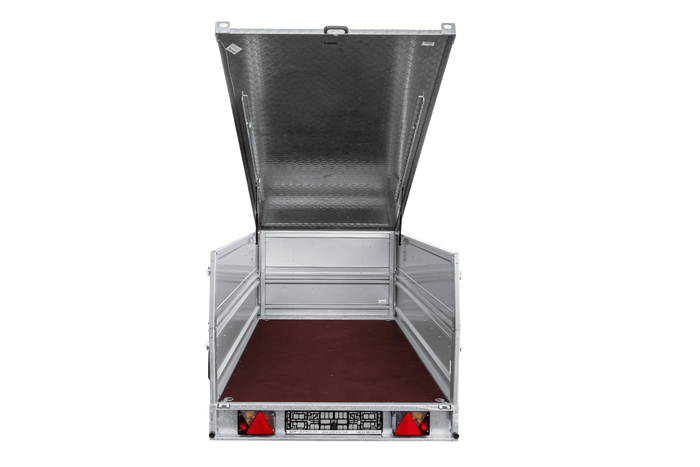 Einachsiger Anhänger auf Blattfedern 264×125 UNITRAILER FORCE 264/R KIPP mit BIS-Seitenwänden und Aluminiumabdeckung-Neu