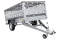 Einachsiger Anhänger auf Blattfedern 264×125 UNITRAILER FORCE 264/R KIPP mit Gitterseitenwänden, H-0-Rahmen und grauer Plane-Neu