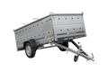 Einachsiger Anhänger auf Blattfedern 264×125 UNITRAILER GARDEN 264/R KIPP mit BIS-Seitenwänden und Aluminiumabdeckung-Neu