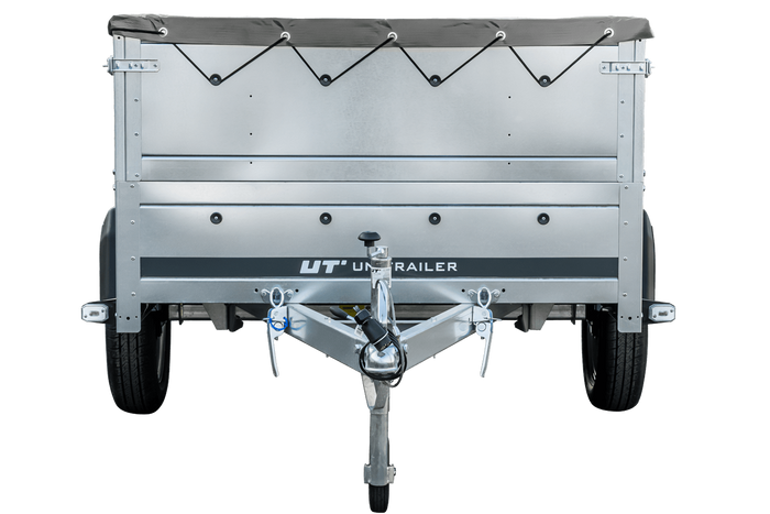 Faltbarer Anhänger GARDEN TRAILER 230 KIPP mit zusätzlichen Bordwänden, Stützrad und Flachplane-Neu