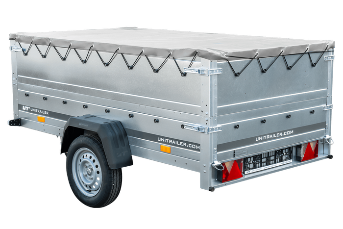 Faltbarer Pkw Anhänger Garden Trailer 230 KIPP mit zusätzlichen Bordwänden, Stützrad, Flachplane und Planenträgern]-Neu