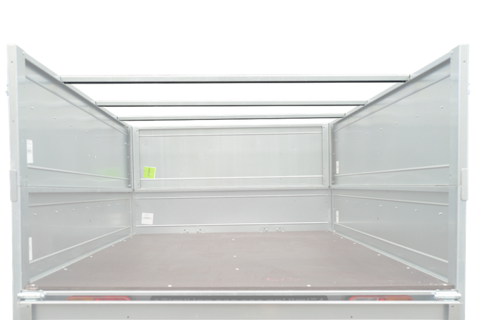 Autotransportanhänger auf Federn 230×125 UNITRAILER FORCE 230/R KIPP mit BIS-Seitenwänden, H-0-Rahmen und blauer Plane-Neu