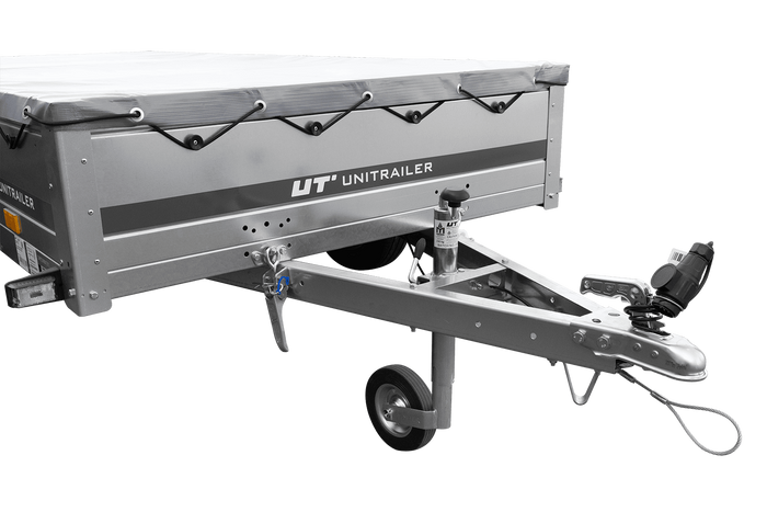 GARDEN TRAILER 264/2 KIPP MIT STÜTZRAD, GRAUE FLACHPLANE UND PLANENTRÄGER-Neu
