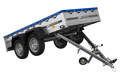GARDEN TRAILER 264/2 KIPP MIT STÜTZRAD, PLANENTRÄGER UND BLAUER FLACHPLANE-Neu