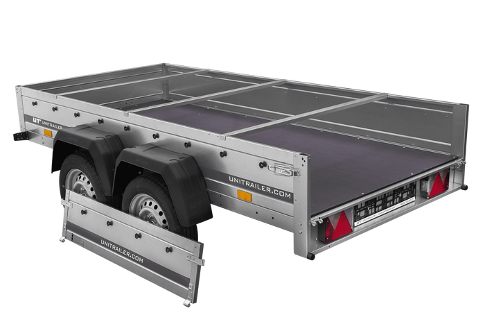 GARDEN TRAILER 264/2 KIPP MIT STÜTZRAD, PLANENTRÄGER UND BLAUER FLACHPLANE-Neu