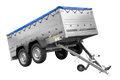 GARDEN TRAILER 264/2 KIPP Zweiachsanhänger mit Stützrad, Planenträgern, zus. Bordwänden und blauer Flachplane-Neu