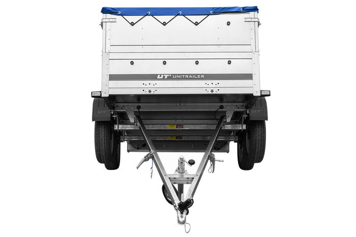 GARDEN TRAILER 264/2 KIPP Zweiachsanhänger mit Stützrad, Planenträgern, zus. Bordwänden und blauer Flachplane-Neu