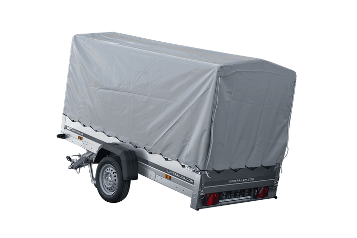 GARDEN TRAILER 264 KIPP MIT STÜTZRAD, H1100-HOCHSPRIEGEL UND GRAUER PLANE-Neu