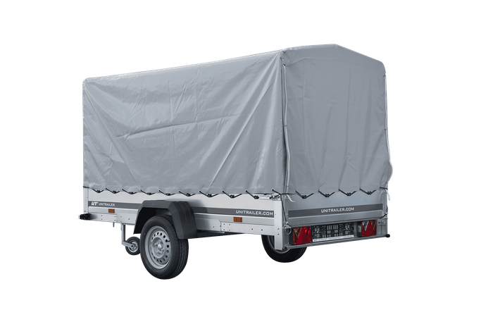 GARDEN TRAILER 264 KIPP MIT STÜTZRAD, H1100-HOCHSPRIEGEL UND GRAUER PLANE-Neu