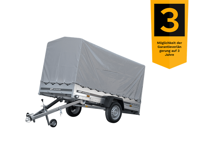 GARDEN TRAILER 264 KIPP MIT STÜTZRAD, H1100-HOCHSPRIEGEL UND GRAUER PLANE-Neu