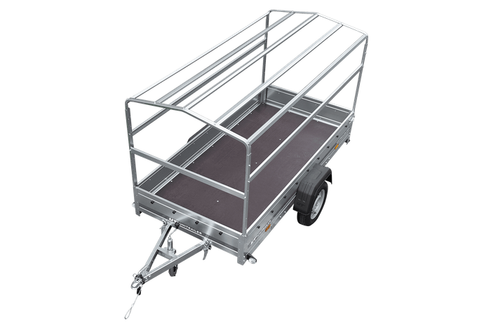 GARDEN TRAILER 264 KIPP MIT STÜTZRAD, H1100-HOCHSPRIEGEL UND GRAUER PLANE-Neu