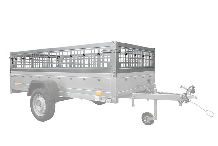 Autotransportanhänger 264×125 UNITRAILER FORCE 264 KIPP mit Gitterwänden, H-800 Rahmen und blauer Plane-Neu