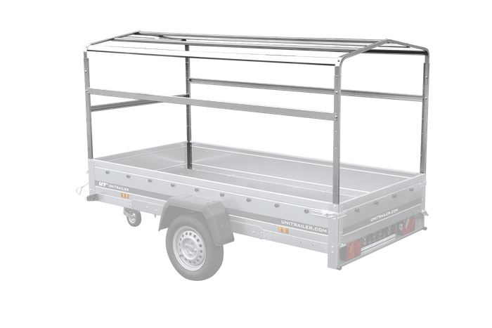 Anhänger 264×125 UNITRAILER FORCE 264 KIPP ungebremst mit H-1100 Rahmen und grauer Plane-Neu