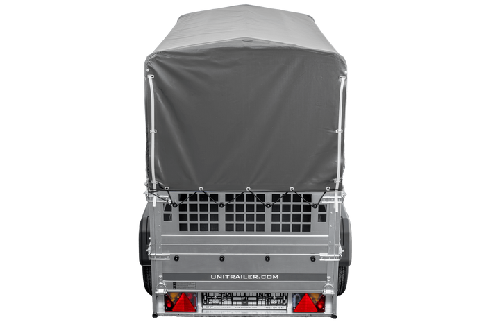 Kippanhänger Garden Trailer 200 KIPP 200×106 cm 750 kg mit Laubgitteraufsatz, Hochplane, Hochspriegel und Stützrad-Neu