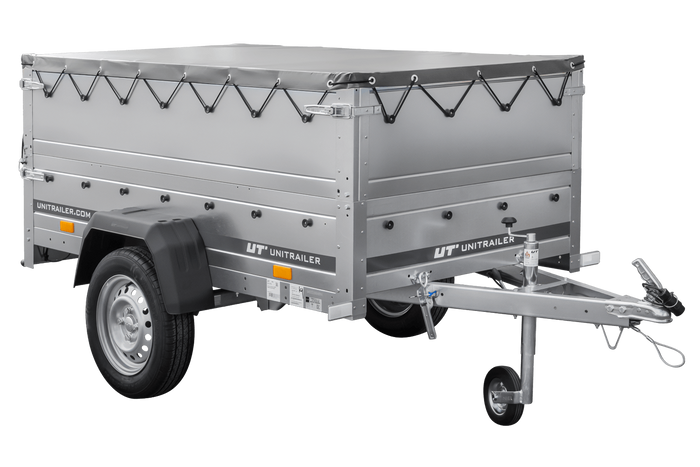 Kippbarer Pkw Anhänger GARDEN TRAILER 200 KIPP mit zusätzlichen Bordwänden, Stützrad und Flachplane-Neu