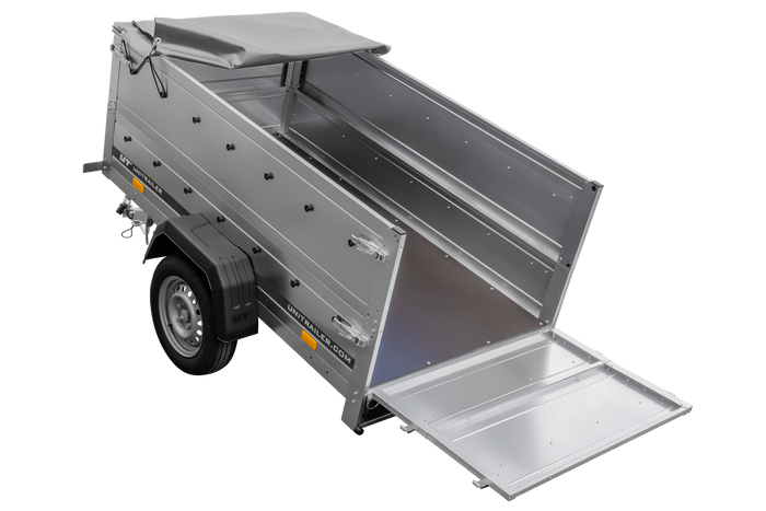 Kippbarer Pkw Anhänger GARDEN TRAILER 200 KIPP mit zusätzlichen Bordwänden, Stützrad und Flachplane-Neu