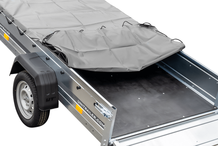Kipper Pkw Anhänger Garden Trailer 230 KIPP [230 cm x 125 cm] mit Flachplane, Stützrad und Planenträger-Neu
