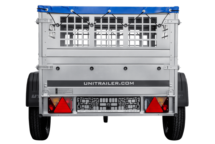 Kompakter Anhänger Garden Trailer 150 KIPP 150×106 cm 750 kg mit Laubgitteraufsatz-Neu