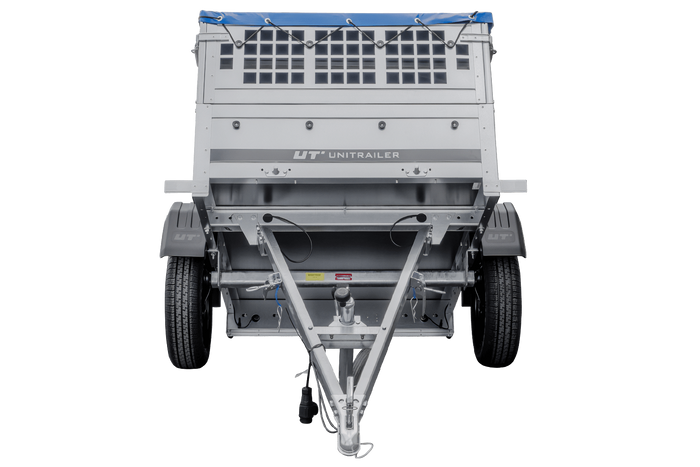 Kompakter Anhänger Garden Trailer 150 KIPP 150×106 cm 750 kg mit Laubgitteraufsatz-Neu