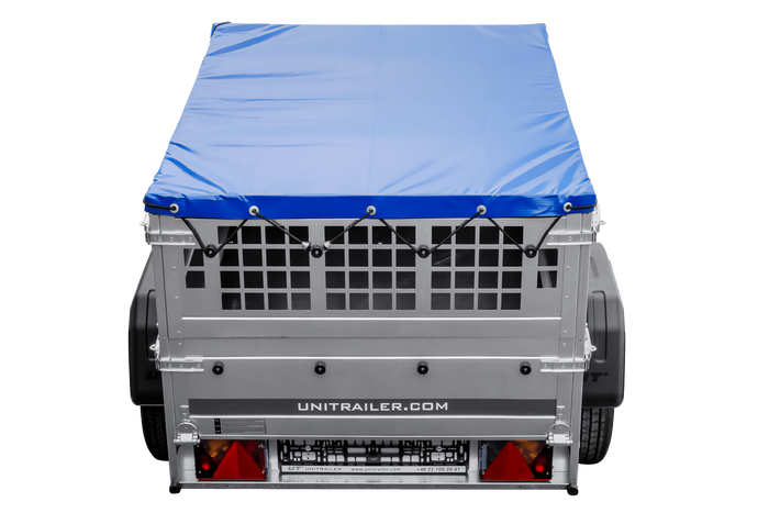 Kompakter Anhänger Garden Trailer 150 KIPP 150×106 cm 750 kg mit Laubgitteraufsatz-Neu