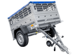 Kompakter Anhänger Garden Trailer 150 KIPP 150×106 cm 750 kg mit Laubgitteraufsatz-Neu