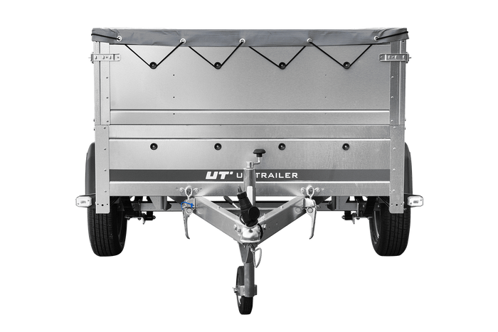 Leichtanhänger auf Blattfedern 200×125 UNITRAILER GARDEN 201/R KIPP mit BIS-Seiten, H-0-Rahmen und grauer Plane-Neu