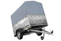 Leichtanhänger auf Blattfedern 200×125 UNITRAILER GARDEN 201/R KIPP mit BIS-Seiten, H-800-Rahmen und grauer Plane-Neu