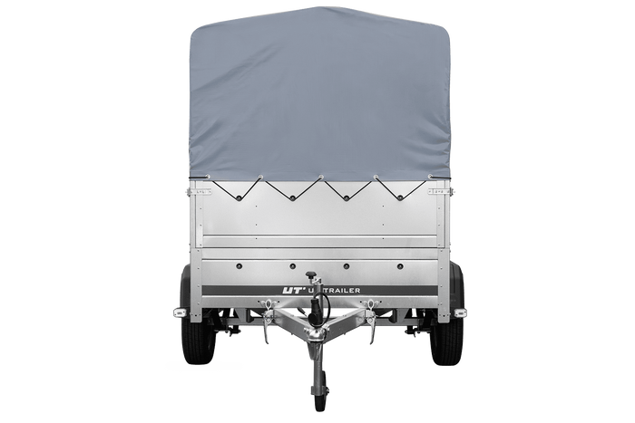 Leichtanhänger auf Blattfedern 200×125 UNITRAILER GARDEN 201/R KIPP mit BIS-Seiten, H-800-Rahmen und grauer Plane-Neu